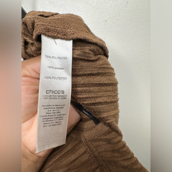 Chico’s Pleated Faux-Suede Cold-Shoulder Top - Picture 8 of 16